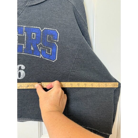 NBA Licensed Philadelphia 76ers Oversized Pullover Gray Women's Sweatshirt 2XL - Picture 8 of 9